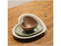 Claraluna Bomboniere set Cuore 3 piattini