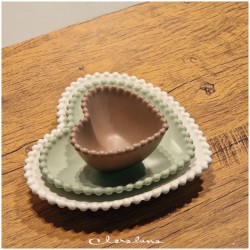 Claraluna Bomboniere set Cuore 3 piattini