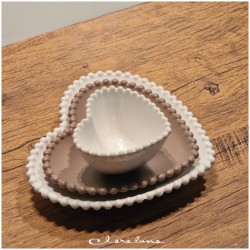 Claraluna Bomboniere set Cuore 3 piattini