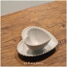 Ciotola e Piattino cuore Claraluna Bomboniere bianco