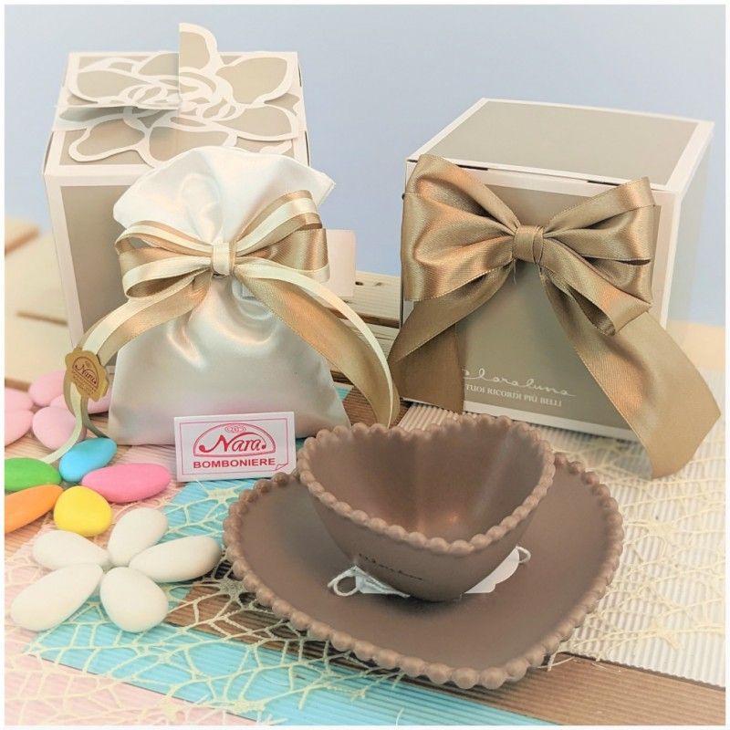 Set Ciotola e Piattino a Cuore di Claraluna Bomboniere