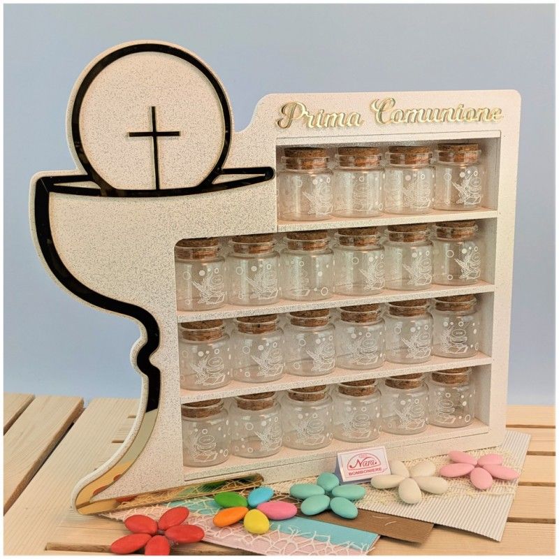 Bomboniere comunione Barattolini con Calice bacheca