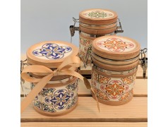 Barattolo Bomboniera grande con cucchiaino linea Trani