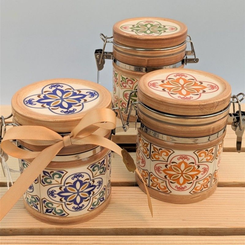 Barattolo Bomboniera grande con cucchiaino linea Trani