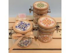 Barattolo Bomboniera grande con cucchiaino linea Trani