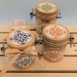 Barattolo Bomboniera grande con cucchiaino linea Trani