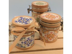 Barattolo Bomboniera grande con cucchiaino linea Trani