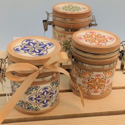 Barattolo Bomboniera grande con cucchiaino linea Trani