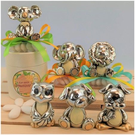 Animaletti assortiti color argento idea per Bomboniera Comunione