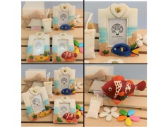 Bomboniere tema mare Portafoto con pesciolino rosso blu e giallo