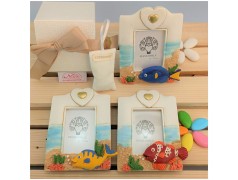 Bomboniere tema mare Portafoto con pesciolino rosso blu e giallo