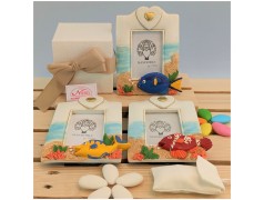 Bomboniere portafoto pesciolini colorati Idea a tema mare per Comunione