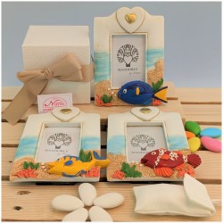 Bomboniere portafoto pesciolini colorati Idea a tema mare per Comunione