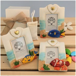 Bomboniere tema mare Portafoto con pesciolino rosso blu e giallo