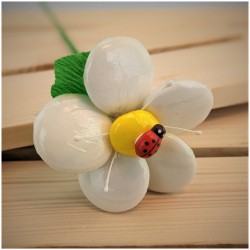 Bomboniera Segnaposto fiore di sulmona bianco