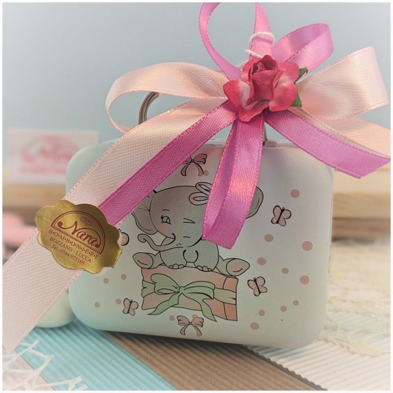 Bomboniere Battesimo originali Valigette elefante Rosa