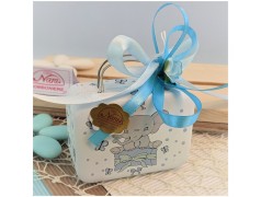 Bomboniere Battesimo originali Valigette elefante Azzurro