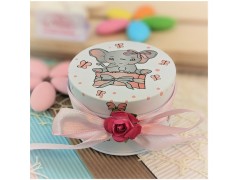 Bomboniere Battesimo Scatoline Elefante Rosa