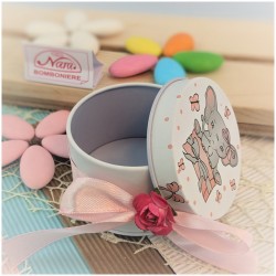 Bomboniere Battesimo Scatoline Elefante Rosa