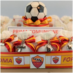 Bomboniera Calcio della Roma con portachiavi