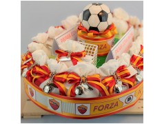Bomboniera Calcio della Roma con portachiavi