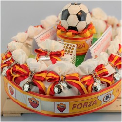 Bomboniera Calcio della Roma con portachiavi