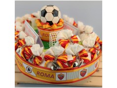 Bomboniera Calcio della Roma con portachiavi
