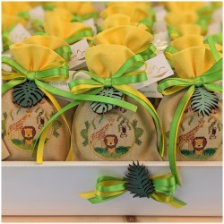 Bomboniere tema giungla Sacchettino portaconfetti