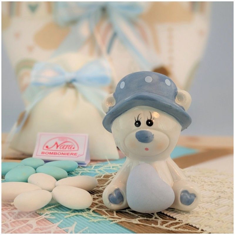 Orsetto bomboniera di Claraluna in porcellana