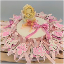 Torta di Bomboniere Nascita o Battesimo calamite assortite