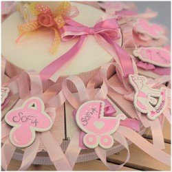 Torta di Bomboniere Nascita o Battesimo calamite assortite