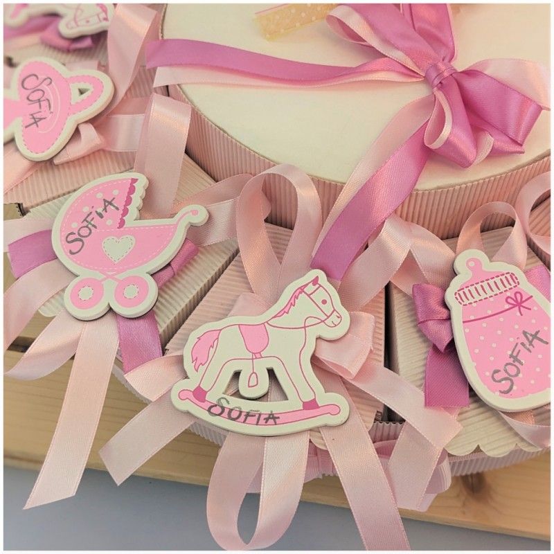 Torta di Bomboniere Nascita o Battesimo calamite assortite