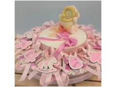 Torta di Bomboniere Nascita o Battesimo calamite assortite