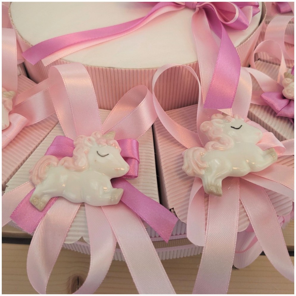 Torta di Bomboniere Nascita o Battesimo calamite unicorno
