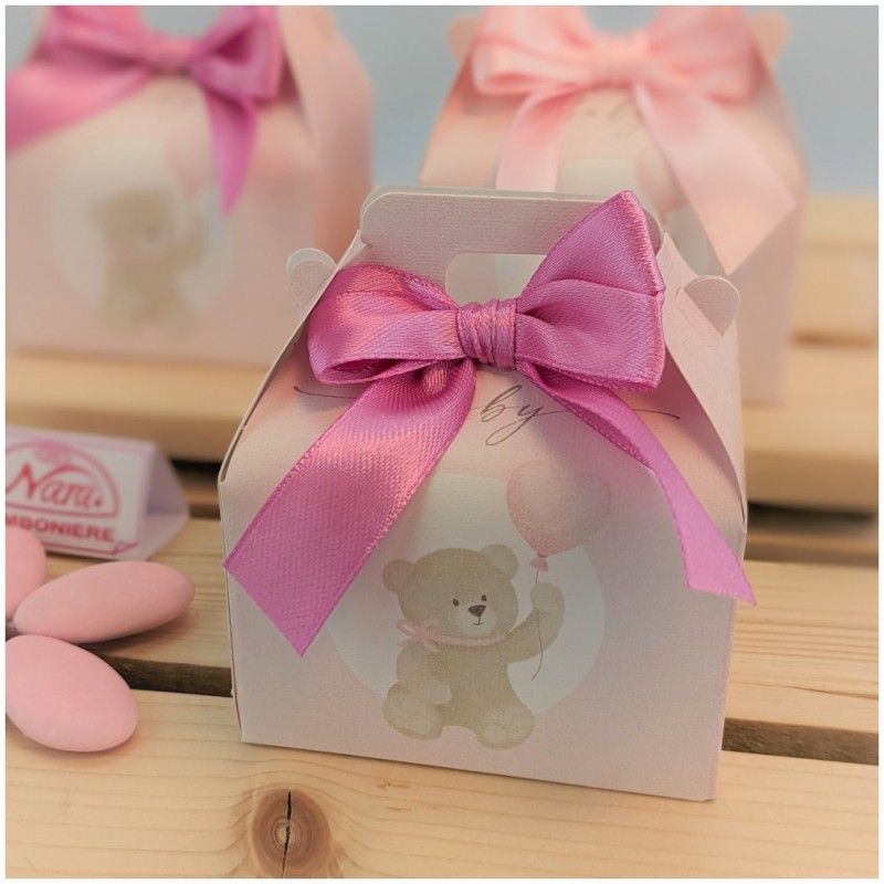 Scatolina portaconfetti a forma di bauletto orsacchiotto