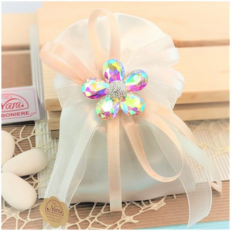 Bomboniera in Cristallo fiore rosato