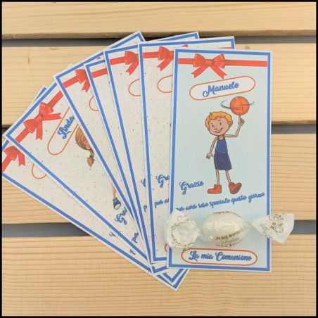 Segnaposti Tema Basket per comunione e cresima