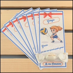 Segnaposti Comunione tema Pallavolo