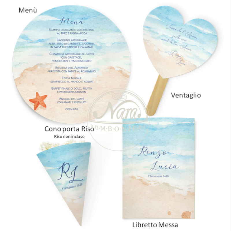 Partecipazioni coordinate per Matrimonio tema mare