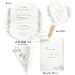 Partecipazioni Rustiche verdi con coordinati