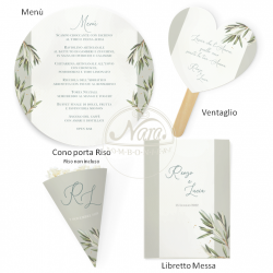 Partecipazioni di Nozze tema olivo con coordinati