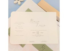 Partecipazioni da matrimonio verde con coordinato