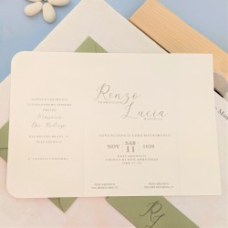 Partecipazioni da matrimonio verde con coordinato