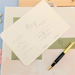 Partecipazioni da matrimonio verde con coordinato