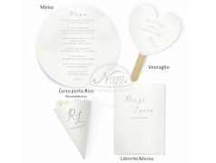 Partecipazioni da matrimonio verde con coordinato