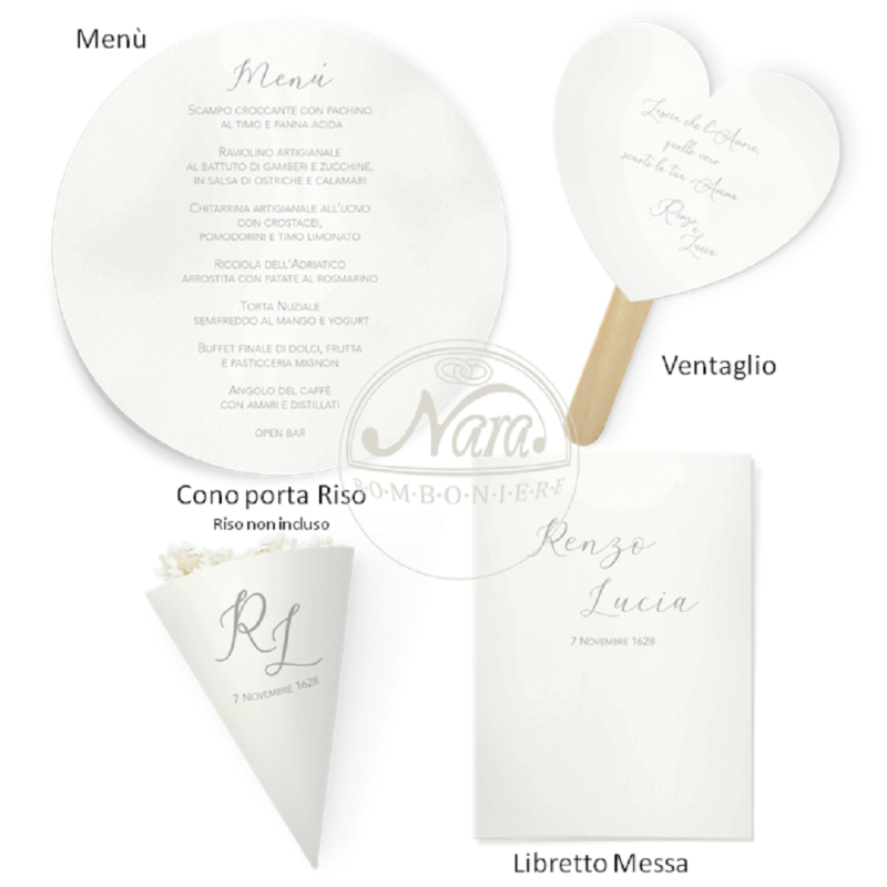 Partecipazioni da matrimonio verde con coordinato