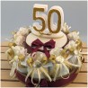 Torta porta sacchettini con placchetta 50 anniversario