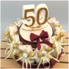 Torta porta sacchettini con placchetta 50 anniversario