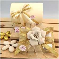 Bomboniere nozze d'oro Rosa Capodimonte