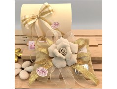 Bomboniere nozze d'oro Rosa Capodimonte